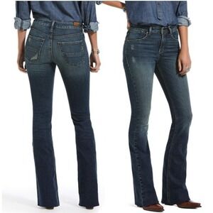 Ariat High Rise Flare Jeans Blue Lake Wash Western Equestrian NWT 29 Extra Long